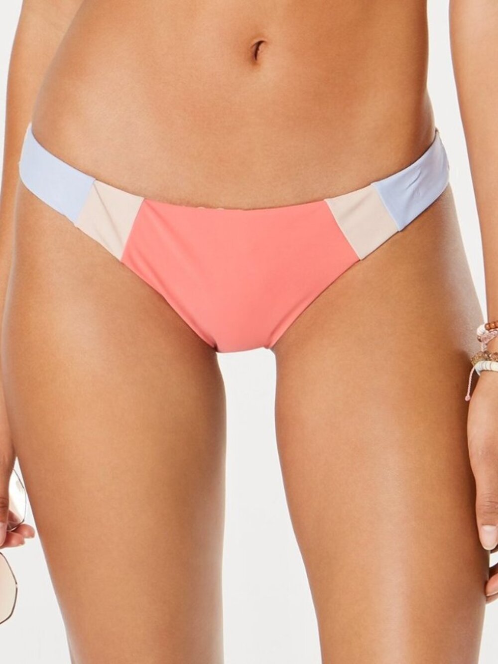 Hula Honey Juniors' Colorblocked Cheeky Hipster Bikini Bottoms NWT Size XL - Picture 2 of 6
